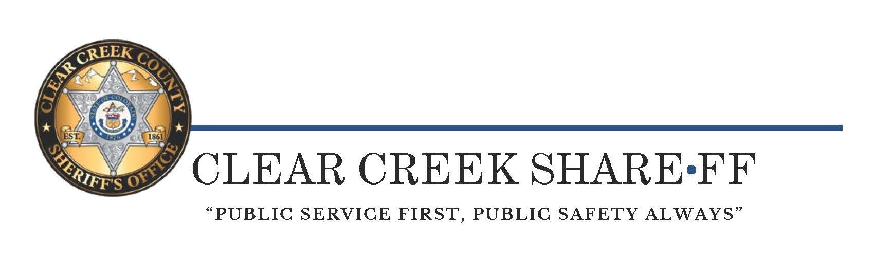 Newsletter Header Reads "Clear Creek Share-ff"