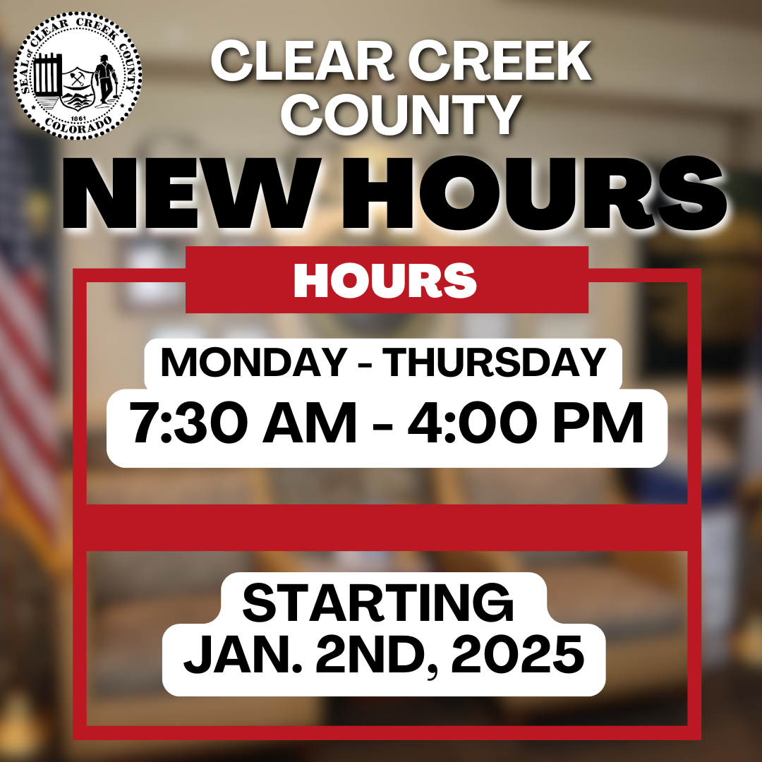 A flyer that shows the new county hours M-F, 7:30 AM to 4 PM