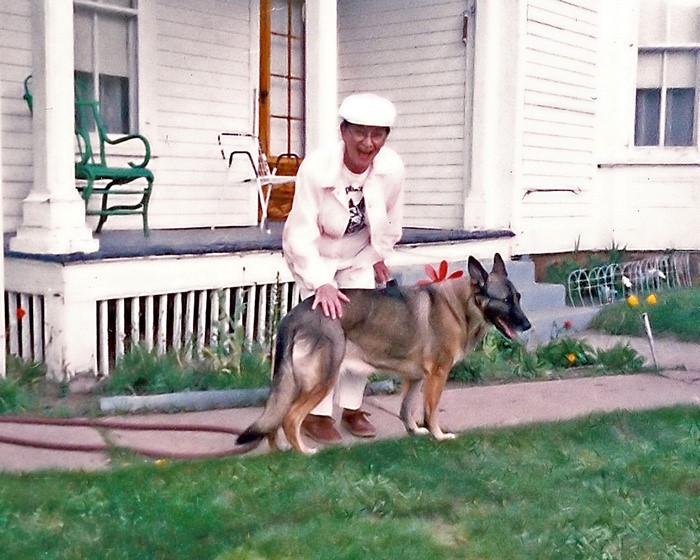 Helen Buck and German Shepherd